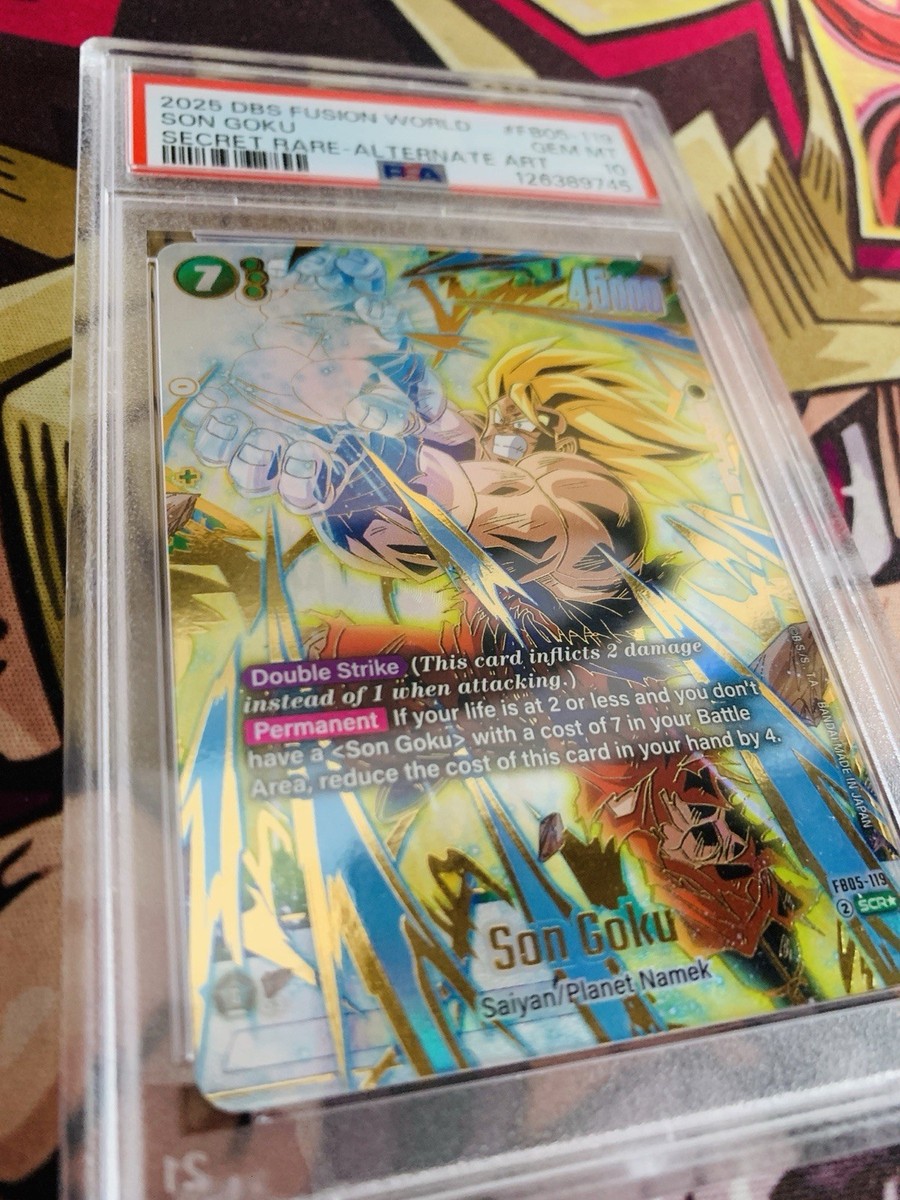 Dragon Ball Fusion FB05-119 PSA 10 Son Goku Secret Rare Alternate