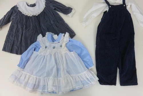 Lotto 4 pezzi abiti vintage bambina Christian Dior Nanette Jeanne Guest taglia 2T