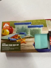 Food Storage 3 Piece Silicone Food Bag Set Outdoor Products Ozark Trail Survival