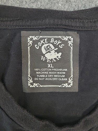VTG Coke Boys T Shirt Mens XL Black Graphic Print French Montana Rap Hip Hop Y2K - Picture 4 of 7