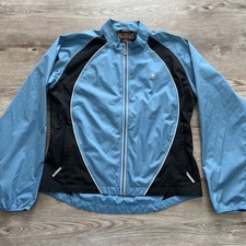 ARIAT Windbreaker Jacket Womens Medium Blue Drawcord Waist