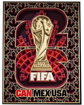 Official FIFA World Cup 2026 Canada Emblem 3D Wood Art Frame Limited 100 Rare