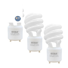 UNITEDLUX 13Watt T2 Spiral CFL GU24 2 Prong Light Bulb Base Pack of 3, White