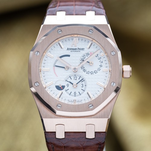 Audemars Piguet Royal Oak Dual Time 39mm Rose Gold White Dial ...