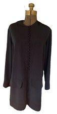 Vintage Ester Ken Paris Tunic Top Mandarian Large Black Asian Button Front