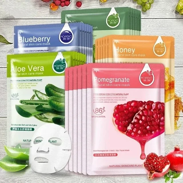 30PCS NATURAL MOISTURISING HYDRATING FACE MASK SHEET FACIAL MASK PACK - Image 3 of 4