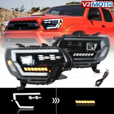 2PCS Full LED Projector Headlights For 2012-2015 Toyota Tacoma W/ Dynamic DRL