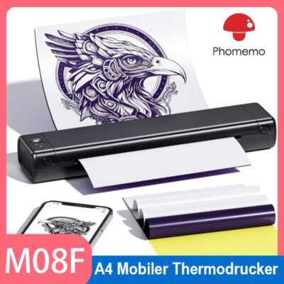 Original Phomemo M08F-A4 Thermodrucker - tintloser Drucker für Zuhause oder Büro