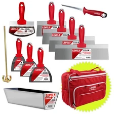 LEVEL5 Drywall Starter Hand Tool Set W/ Tool Bag | Stainless Steel | 5-682