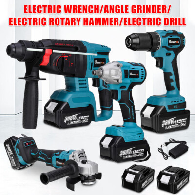 4pcs/Set Multi Elektrowerkzeugsatz Bürstenlose Winkelschleifer Bohrmaschine
