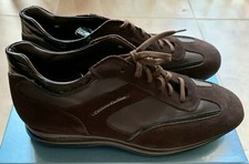 Sneakers uomo Cristiano Gualtieri in camoscio marrone stringate EUR 44 US 10,5 NUOVE con scatola