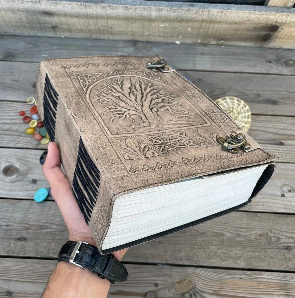 600 Pages large Leather Journal, Tree Of Life, Leather Notebook, Travel book - Image 2 of 4