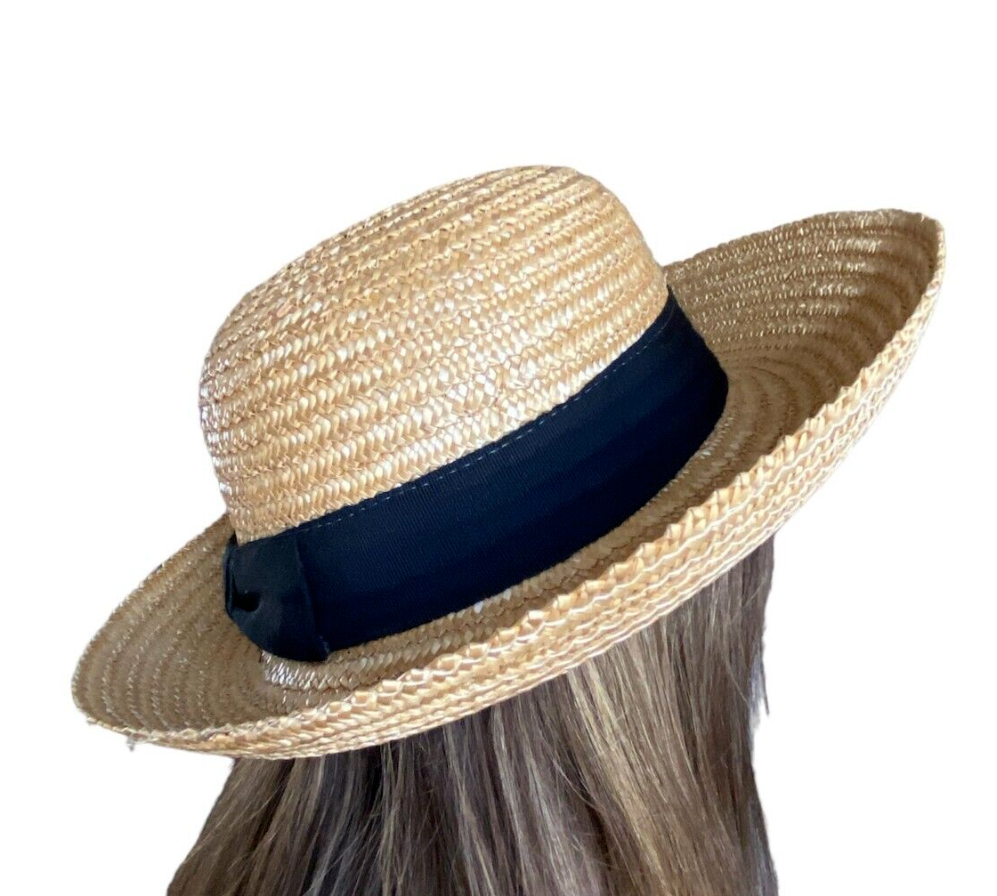 Vintage Spring~Summer Hat Vintage Floral Daisy Straw Boater Hat, Easter Bonnet Hat  main image 3