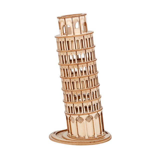 3D Wooden Puzzle - Leaning Tower of Pisa - by Hands Craft Robotime