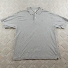 Lacoste Polo Shirt Mens 2XL Solid Gray Formal Preppy Casual