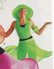 Wolff Fording 2 piece Mesh spandex halter top hoop skirt Lime Green Small adult