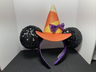 Disney Parks Candy Corn Ears Headband with Witch Hat Amazon.com: Disney Minnie Mouse Ears Headband Candy Corn  main image 4