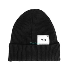 ADIDAS Y-3 YOHJI YAMAMOTO CL WOOL UNISEX BEANIE HAT BLACK WITH LOGO BRAND NEW