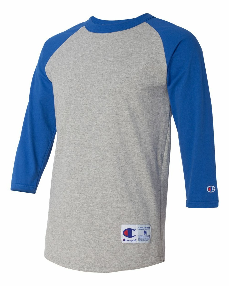 Champion Raglan Baseball Shirt Jersey Mens Tag-less T-Shirt Champion Raglan Baseball Shirt Jersey Mens Tag-less T-Shirt