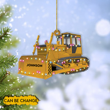 Bulldozer Christmas Ornament, Bulldozer tree hanging Xmas Ornament decor