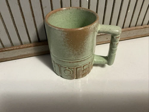 Vintage Frankoma Pottery C4 Mug Prairie Green with Brown Replacement Mug