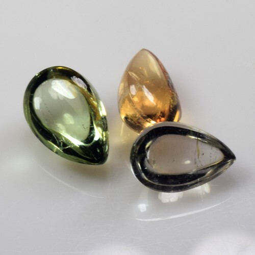 6.35CTS MARVELOUS NATURAL GREEN TOURMALINE PEAR 3COLOR LOOSE GEMSTONES M508 - Picture 3 of 3