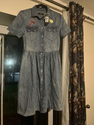 Diesel Jeans Dress Embroidery Diesel Jeans Dress Women's Polo Midi Dress In Denim Diesel Jeans Dress Embroidery Diesel Jeans Dress Women's Polo Midi Dress In Denim