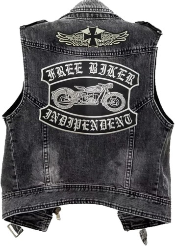Toppa Patch ricamata da applicare con ferro o cucitura: "Free Biker Indipendent" - Imagen 6 de 6