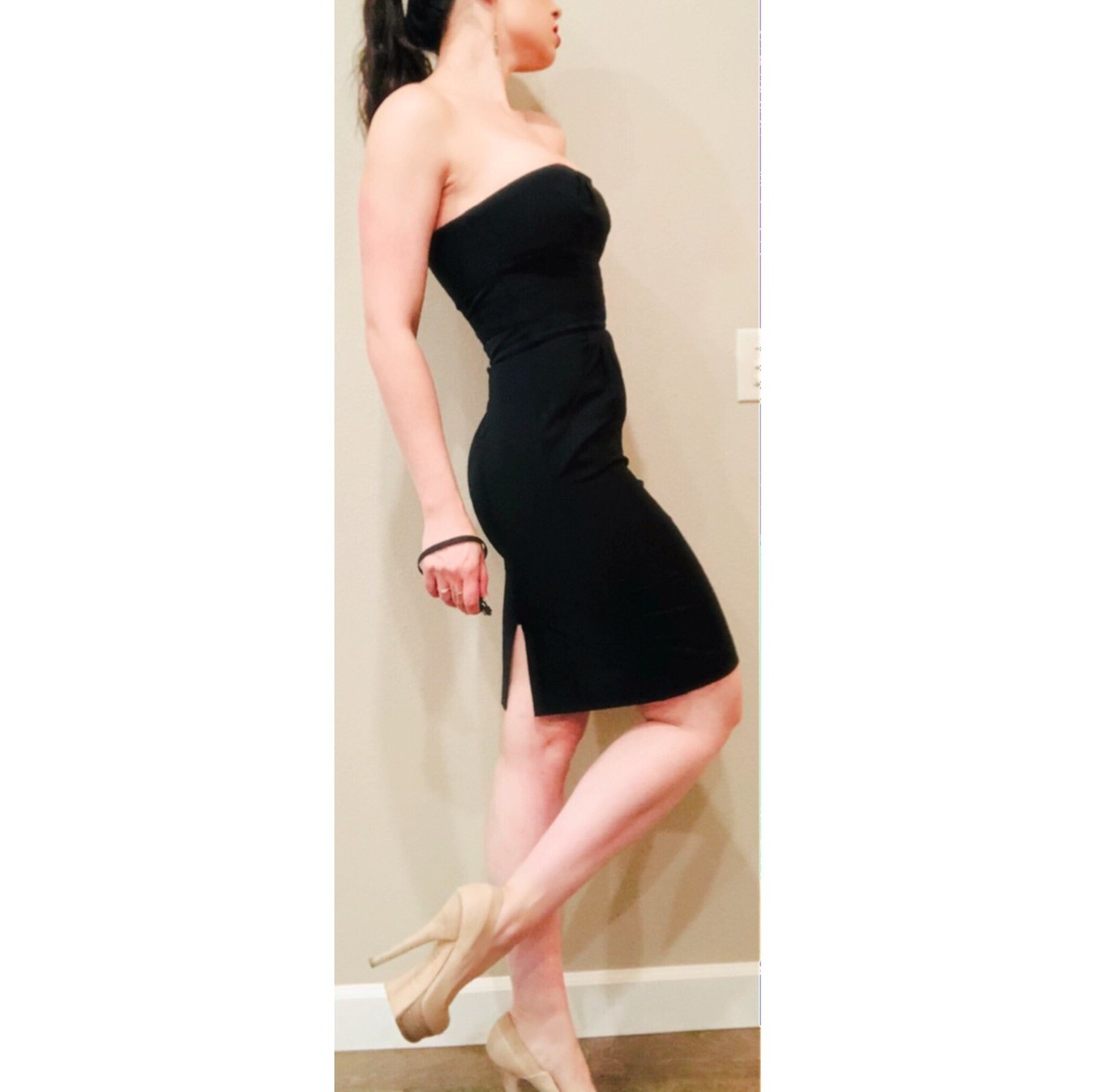 dvf corset dress DVF Diane Von Furstenberg Black Strapless Corset Bustier Sheath Dress SZ 6
