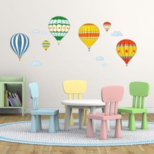 DECOWALL Colourful Hot Air Balloons Wall Stickers