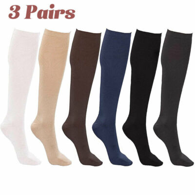 Compression Socks Knee High Varicose Veins Leg Running Anti Fatigue Mens Womens