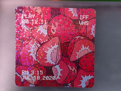 Lofi Aesthetic Strawberry VHS Kawaii Retro Nostalgia Sticker Holographic