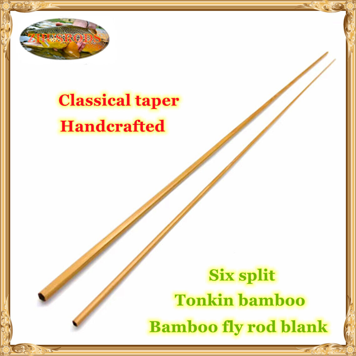(ON SALE) Bamboo Fly Rod Blank 6'0~8'0 / 2 Sections 1-Tip / Quality  Product