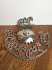 Pewter Carousel Windchimes With Rocking Horses