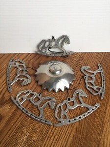Pewter Carousel Windchimes With Rocking Horses