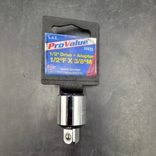 S.A.E. ProValue 1/2" Drive Socket Ratchet Adapter 1/2"F x 3/8"M 30825
