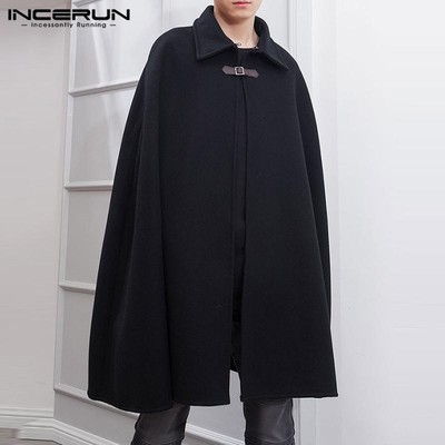 Fashion Men Punk Batwing Top Cape Cloak Poncho Casual Loose Coat Jacket Overcoat