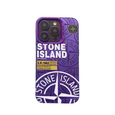 📱 Coque iPhone Stone Island Violet Modèles X XS XR - 11 à 16 Plus Pro Max