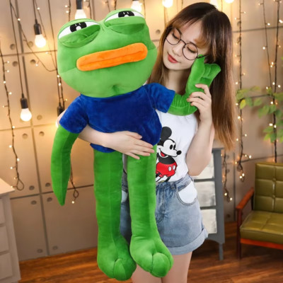 Hot New 1Pc 50-90Cm Cutemagic Expression Pepe the Frog Sad Plush 4Chan Meme Doll