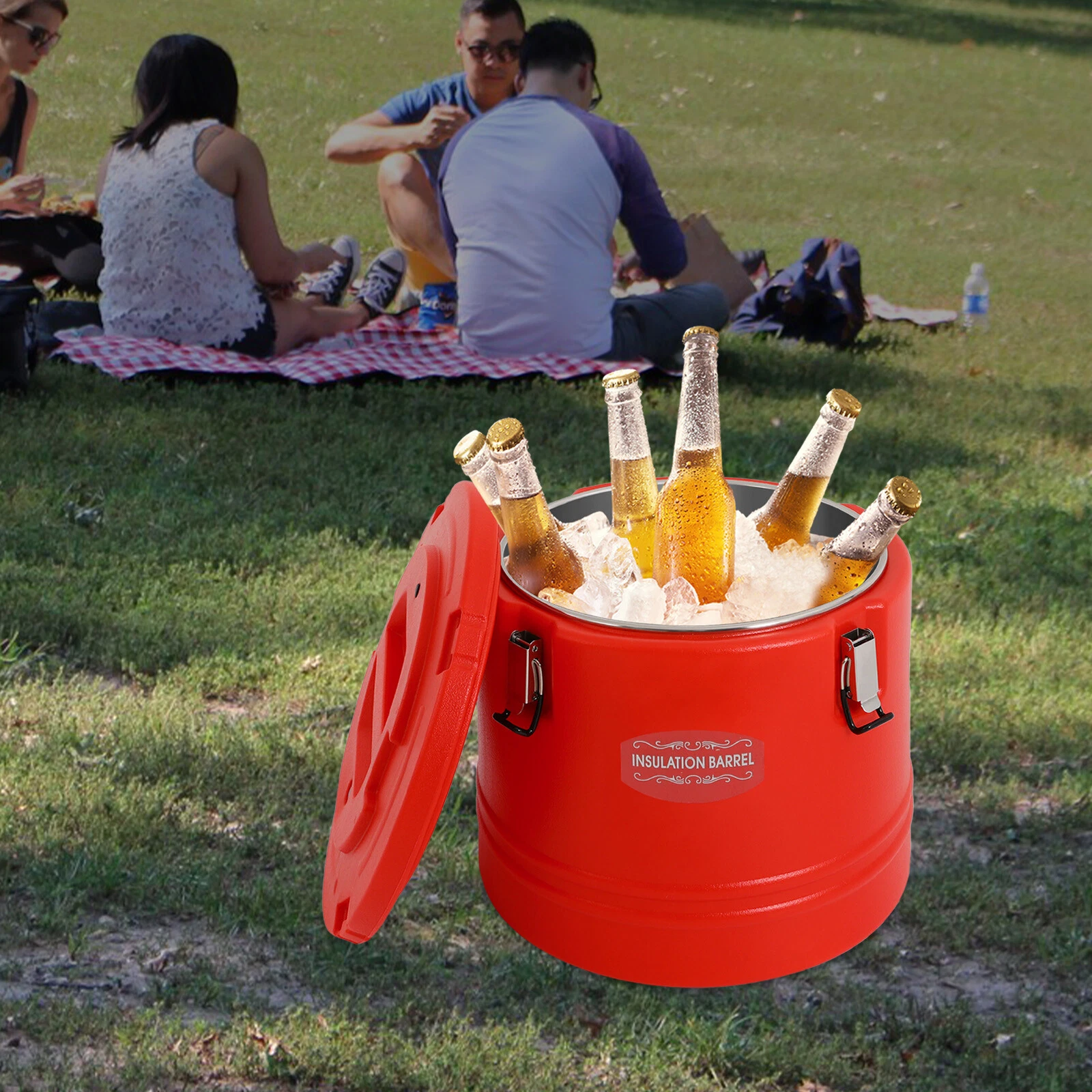 Red 30L insulated bucket Insulated Beverage Cooler Insulated Beverage Containers