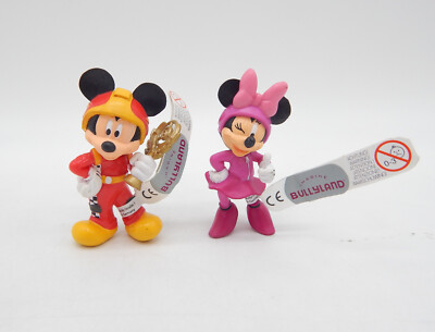 Bullyland Disney - Mickey Racer - Mickey 15461, Minnie 15463 - NEU