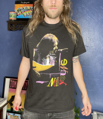 Vintage Neil Young T Shirt Crazy Horse 1986 Mens Large Vtg 80s | eBay