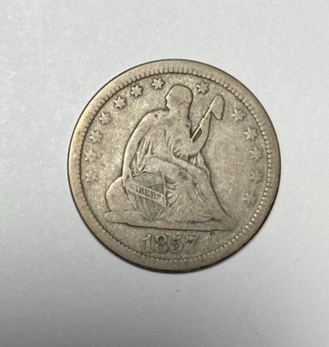 1857 Seated Liberty Quarter Nice Original VG+ or Better