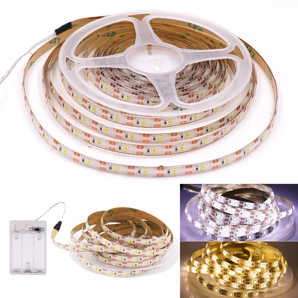 5V Battery Powered LED Strip Lights Lamp Flexible Tape Self Adhesive Back  Light