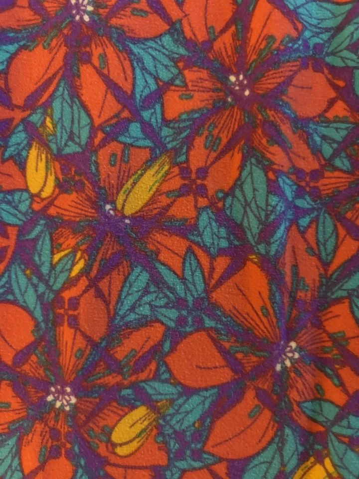 LuLaRoe Mujer Talla Única Leggings Diseño Floral Poinsettia Multicolor Unicornio Foto 4 de 4