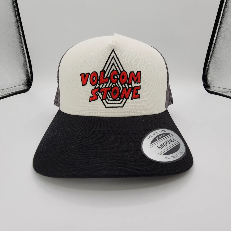 Volcom Stone Pit Stop Trucker Hat Mesh Adjusstable Snapback White Black Grey New - Image 2 of 4