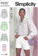 Simplicity 9467 button front loose-fitting to...