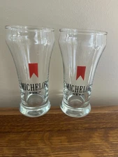 TWO VINTAGE MICHELOB BARWARE BEER GLASS 5.5 INCH 8 Oz