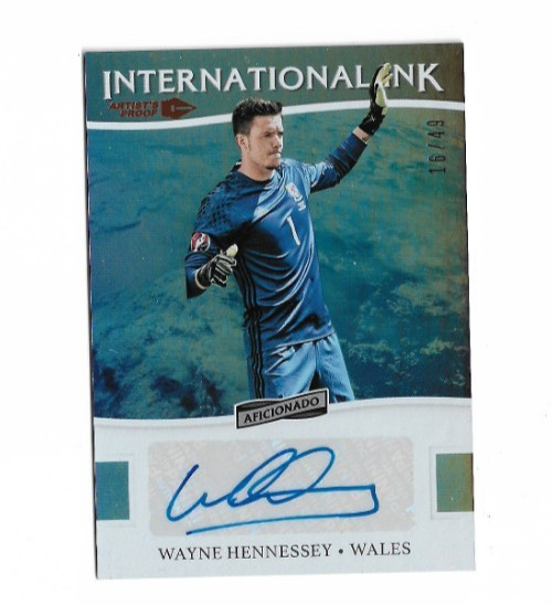 2016-17 Panini Aficionado International Ink Artists Proof Wayne Hennessey /49