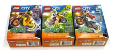 LEGO  - Stuntz - Lot of 3 - Selfie Stunt Bike / Demolition Stunt Bike / Fire